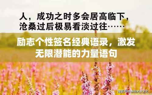励志个性签名经典语录,激发无限潜能的力量语句