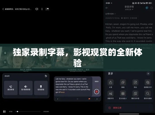 独家录制字幕,影视观赏的全新体验