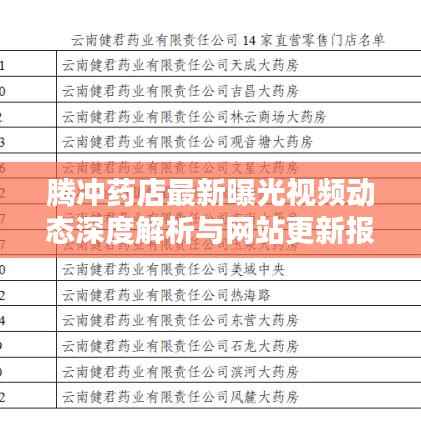 腾冲药店最新曝光视频动态深度解析与网站更新报告